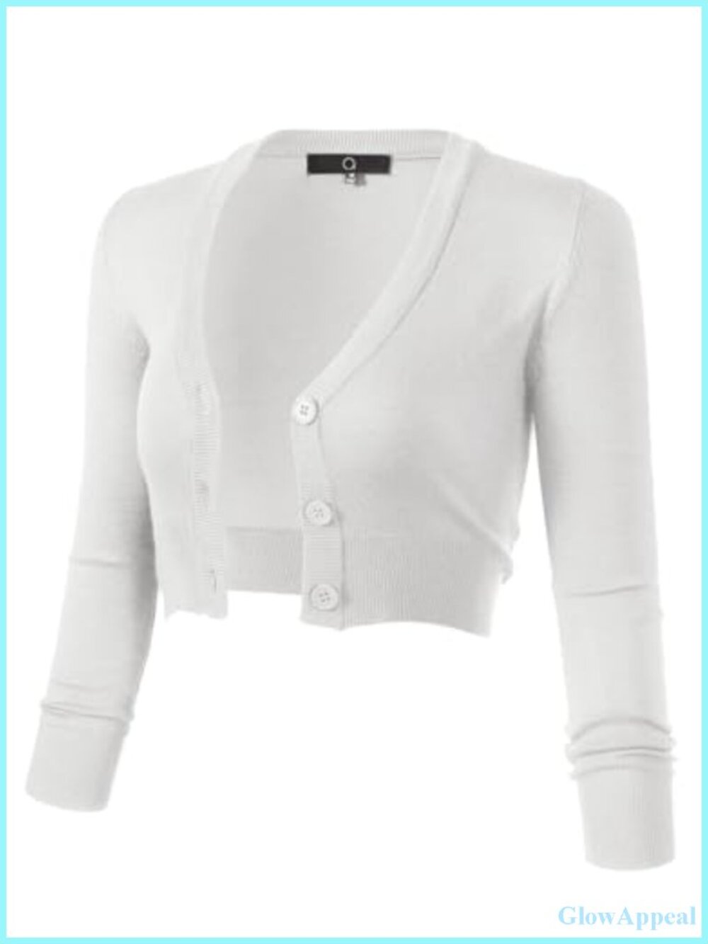Women's Cropped Bolero Shrug Cardigan Button Front 3/4 Sleeve Viscose Blend